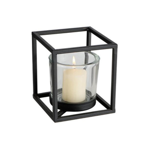 Square Shape Handmade Iron <b>Metal</b> & Glass Votive <b>Candle</b> <b>Holder</b> <b>Black</b> Finished for Christmas Home & Wedding Decor Votive - Product Image 1