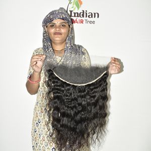 Cheveux Humains Indiens Remy 100% Qualité Supérieure, Prix de Gros, Lace Frontal Bouclé, Ondulation Naturelle, Aspect Soyeux et Doux, Ondulation Profonde - Product Image 2