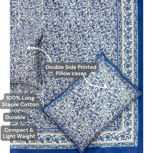 New Launch Knnotted Earth Jaipur Pigment Printed Classic Floral <b>King</b> <b>Size</b> 3-Piece Bed <b>Sheet</b> Set 100% Cotton 200TC Soft Durable - Product Image 4