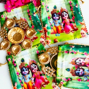 Bán buôn kanha Ji potli urli đánh bóng đồng thau Diwali trở lại Túi Quà Tặng công ty Tân gia quà tặng hoa urli <span class=keywords><strong>diya</strong></span> món quà cưới - Product Image 4