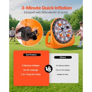 Tabellone Gonfiabile Gigante da Calcio Balilla Alto 1,8 m con 4 Palloni, 6 Freccette, 6 Asce, Pompa ad Aria, Montaggio in 3 Minuti, Grande Attrezzatura per Divertimento all'Aperto - Product Image 3
