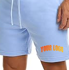 Shorts de plage d'été pour hommes en molleton épais 100 % coton, séchage rapide, respirant, taille élastique, logo personnalisé, offre de luxe, vente chaude - Product Image 4