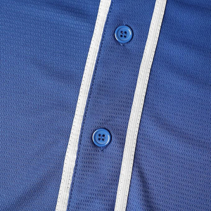เสื้อเบสบอลคลาสสิกสีน้ำเงินรอยัล แต่งขอบสีขาว ติดกระดุมเต็มตัว ชุดกีฬาประสิทธิภาพสูง สำหรับทุกเพศ - Product Image 5