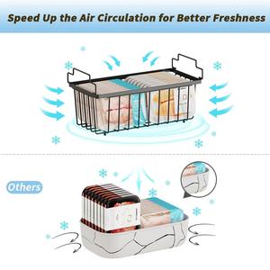 Panier de rangement moderne en métal noir avec poignées, organisateur durable pour placard et armoire - Product Image 6