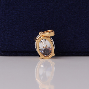Pendentif solitaire en diamant de laboratoire ovale de 2,00 carats, pendentif en or massif 10 carats avec chaîne, cadeau idéal - Product Image 4