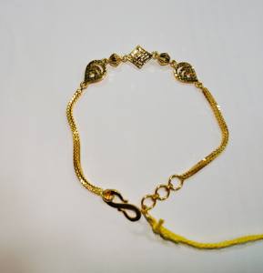 Pulsera de Cadena con Dijes Delicados de Oro Sólido de 22K, Diseño Geométrico Minimalista para Mujer, Joyería Fina para Uso Diario, Regalo - Product Image 1