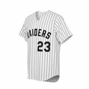 Custom White Solid Baseball Jersey Raiders Style <b>Button</b>-Up V-neck <b>Half</b> Sleeve Mesh Sports <b>Shirt</b> Number Print Breathable - Product Image 6