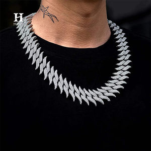 Luxury Prong Set Diamond Cuban <b>Chain</b>, Hip Hop <b>Iced</b> <b>Out</b> Necklace, Custom 14k/18k Gold Jewelry for Men and Women - Product Image 3
