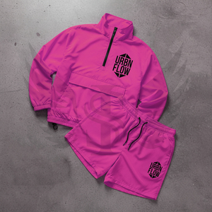 Custom Two-Piece <b>Reflective</b> Streetwear Windbreaker Shorts <b>Jacket</b> Sets Nylon Zip Plus Size Printed Techniques - Product Image 1