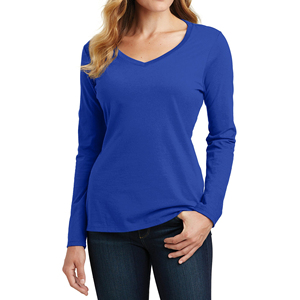 Manufacturer's High Street Women's Casual T-Shirts Black Long Sleeve V-Neck High Quality Cotton Breathable - Product Image 6