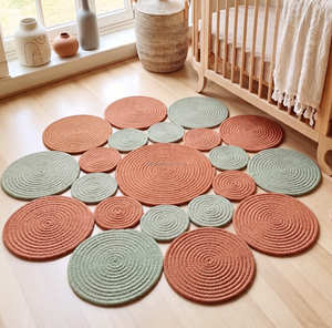 Alfombra Redonda de Cuerda de Algodón de Diseño con Pétalos Florales para Cuarto de Niños y Decoración Bohemia del Hogar - Product Image 2