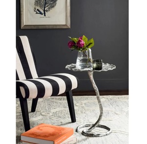 Mesa de centro moderna hecha a mano con tapa de hoja y base curva, estilo rústico industrial, muebles para sala de estar - Product Image 5