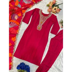 Ensemble haut et pantalon de soirée pour femme de créateur avec Dupatta fantaisie - Product Image 2