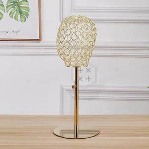 New Style Iron Head Mannequins with Wooden Base Metal Wire Mannequin Heads Standing - Product Image 3