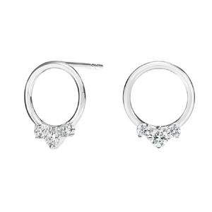 Boucles d'oreilles en argent sterling S925 classiques à la mode avec diamant Moissanite pour cadeau d'anniversaire de fête de mariage - Product Image 1