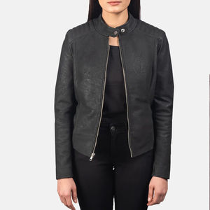 Nouvelles vestes en cuir véritable respirantes à fermeture éclair, style tendance, de qualité supérieure, fabriquées au Pakistan, confortables et de bonne qualité pour femmes. - Product Image 2