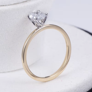 Anillo de compromiso con diamante de corte ovalado, oro rosa, estilo clásico, joyería para mujer - Product Image 5