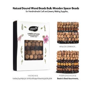 Cuentas Redondas de Madera Natural a Granel - Cuentas Espaciadoras de Madera para Manualidades y Suministros de Joyería - Product Image 2