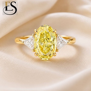 Diamant synthétique de laboratoire Everglow, taille ovale, jaune intense, 5,01 ct, certifié IGI, pureté VVS-VS1-VS2, type pierre, vente chaude - Product Image 4