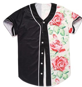 Robe de baseball pour femme à manches courtes, logo uni imprimé par transfert thermique sur le devant, entièrement boutonnée - Product Image 5