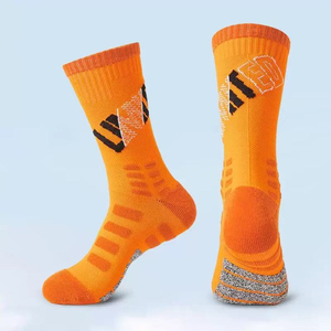 Chaussettes de basketball professionnelles - Semelle épaissie en tissu éponge, absorption des chocs, hauteur mi-mollet, tricotées - Product Image 5