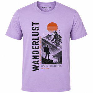 Camiseta de Manga Corta para Hombre Sangita Garments, Cuello Redondo, Corte Regular, Algodón Jersey, Diseño Casual Estampado de Montaña, Transpirable - Product Image 1
