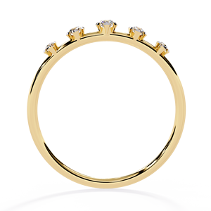 แหวนเพชรทรงกลมแบบคลาสสิกเรียบง่ายสำหรับผู้หญิง ทองคำแท้ 14k สามารถสวมซ้อนกันได้ เหมาะสำหรับเป็นของขวัญ งานหมั้น วันครบรอบแต่งงาน - Product Image 2