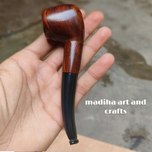 Pipa de Fumar Clásica Portátil y Reutilizable Hecha a Mano con Resina y Madera, Pipa Decorativa para Tabaco con Acabado Espejo, Pieza Decorativa para el Hogar - Product Image 5