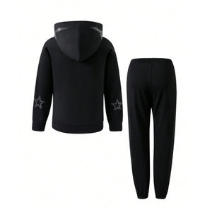 Survêtements Homme Premium Légers Effet Délavé Broderie Vieillie Strass Coupe Évasée Qualité Supérieure Vente en Gros - Product Image 2