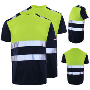 เสื้อยืดนิรภัย Hi Vis ANSI Class 1 โพลีเอสเตอร์ แขนสั้น ระบายอากาศได้ดี สะท้อนแสง ไฟ LED กันน้ำ เสื้อผ้าทำงานอุตสาหกรรมสำหรับฤดูร้อน - Product Image 2