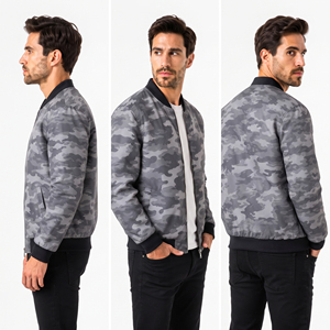 Wholesale Men's Zipper Bomber <b>Jacket</b> <b>Camo</b> Printed Zipper MA-1 <b>Jackets</b> Cotton Polyester Soft Shell Baseball Zip-up Men's - Product Image 6