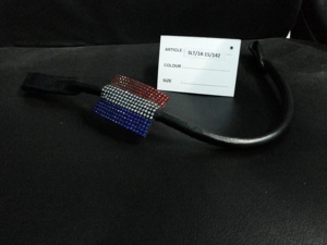 Bracelet à sourcils en cuir indien pur avec des cristaux uniques Produit d'accessoires pour chevaux - Product Image 4