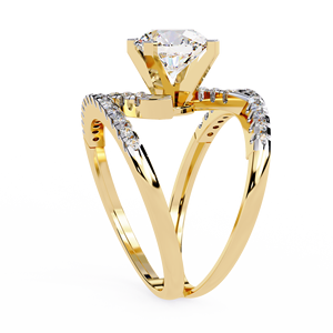 Anillo Clásico de Oro de 14k con Diamante Redondo de 2 Quilates, Engaste Pavé, para Mujer, Certificado IGI, Ideal para Compromiso, Aniversario o Boda - Product Image 5