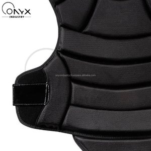 Protège-poitrine de baseball noir uni pour jeunes et adultes, léger, respirant, résistant aux chocs, rembourrage flexible - Product Image 6
