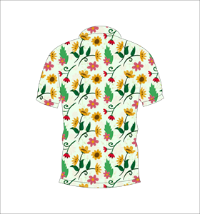 Camisa polo con estampado floral de girasoles blancos para hombre, camisa de golf informal de verano de manga corta - Product Image 2