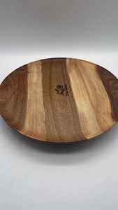 Wood Double Tier Rotating <b>Tray</b> Smooth-Spin Lazy Susan for Tabletop <b>Spice</b> Serving - Product Image 5