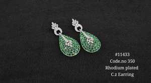 Pendientes colgantes 11433, pendientes de circonia cúbica chapados en rodio, elegantes pendientes en forma de lágrima, joyería para bodas y fiestas - Product Image 5