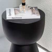 Table d'appoint pliable Vandana Zenova Neo en bois noir, mobilier de chambre moderne