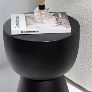 Table d'appoint en béton noir Vandana Zenova Neo, meuble d'appoint minimaliste contemporain - Product Image 6