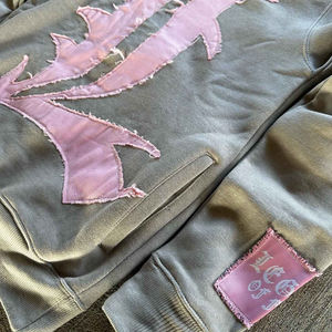 Conjunto de Sudadera con Capucha y Pantalones Deportivos Personalizados, Chándal con Bordado Desgastado, Apliques y Parches, Lavado Ácido, para Hombre y Mujer - Product Image 6