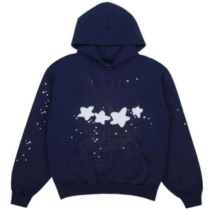 Custom Breathable Heavyweight Knitted Spider <b>Hoodie</b> Pullover Men's Washed Cotton Branded Embroidered Streetwear - Product Image 4