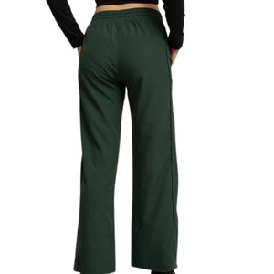 Women's Forest Green Wide Leg Drawstring Pants High Waist Relaxed Casual <b>Trousers</b> with Elastic Waistband Lightweight Everyday - Product Image 6