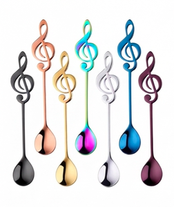 Musical Sign Multi <b>Coloured</b> Finished Cutlery <b>Set</b> Stylish And Unique Flatware Perfect For Dining Table Kitchen And Gifts - Product Image 1