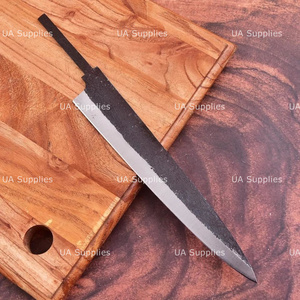 Hoja de Cuchillo de Cocina de Acero al Carbono de 10 Pulgadas, Punta Caída, Borde Recto, Media Espiga, 0.5mm de Grosor, para Proyectos de Fabricación de Cuchillos Personalizados DIY - Product Image 2