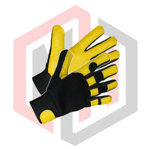 Hand Protective Mechanic Gloves Customized Split <b>Leather</b> Anti-Vibration Anti-Slip Anti-Heat Anti-Cut Knit <b>Wrist</b> <b>Cuff</b> Powder-Free - Product Image 2