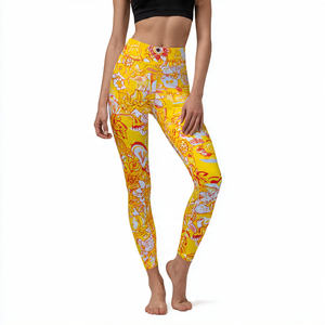 Leggings de compresión personalizados de cintura alta, leggings sólidos de cintura alta, sujetador deportivo de secado rápido, leggings de compresión suaves con control de abdomen - Product Image 2