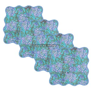 Customized Gift Scallop Napkins for Restaurants Hotel Restaurant Use Wholesale High Quality Wood <b>Block</b> Print Colored Scallop - Product Image 6