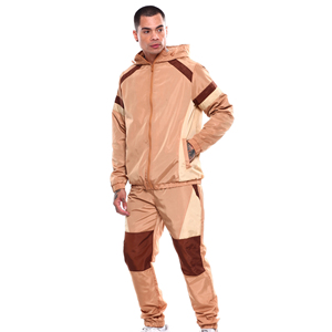 2026 Men's Hooded Color Blocking Windproof Track Suit Sporty Polyester Jacket and Pants <b>Set</b> Autumn Wear - Product Image 3