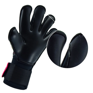 Professional Football Goalkeeper Gloves With Pink And Black Design Full Finger Protection Hook And Loop Closure for Child - Product Image 5