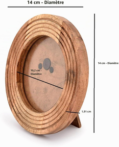 Natural Wood Round Photo <b>Frame</b> Picture <b>Frame</b> for Home Decor Handmade Wood Photo Display <b>Frame</b> for Tabletop and <b>Wall</b> Decoration - Product Image 4